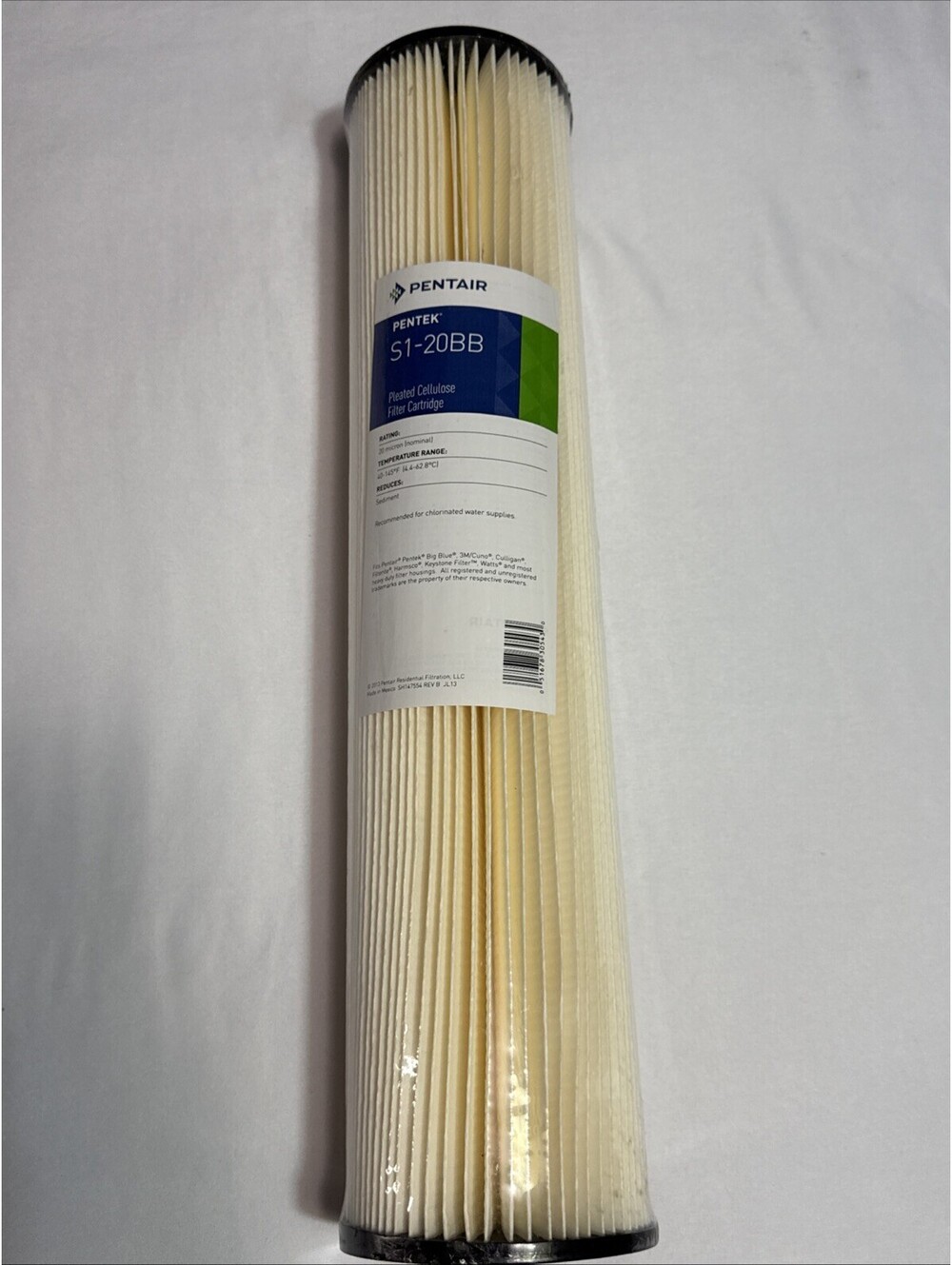 Pentair Pentek S1-20BB Big Blue Sediment Water Filter, 20-Inch, Whole House